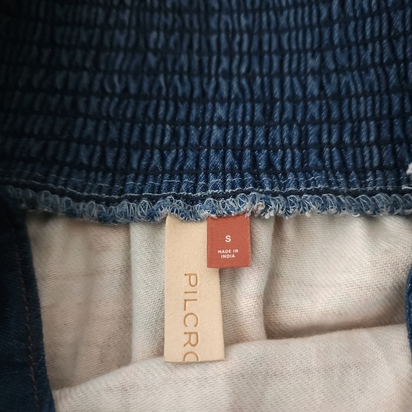 Pilcro Bohemian Blue Patterned Denim Midi Skirt - Picture 5 of 7